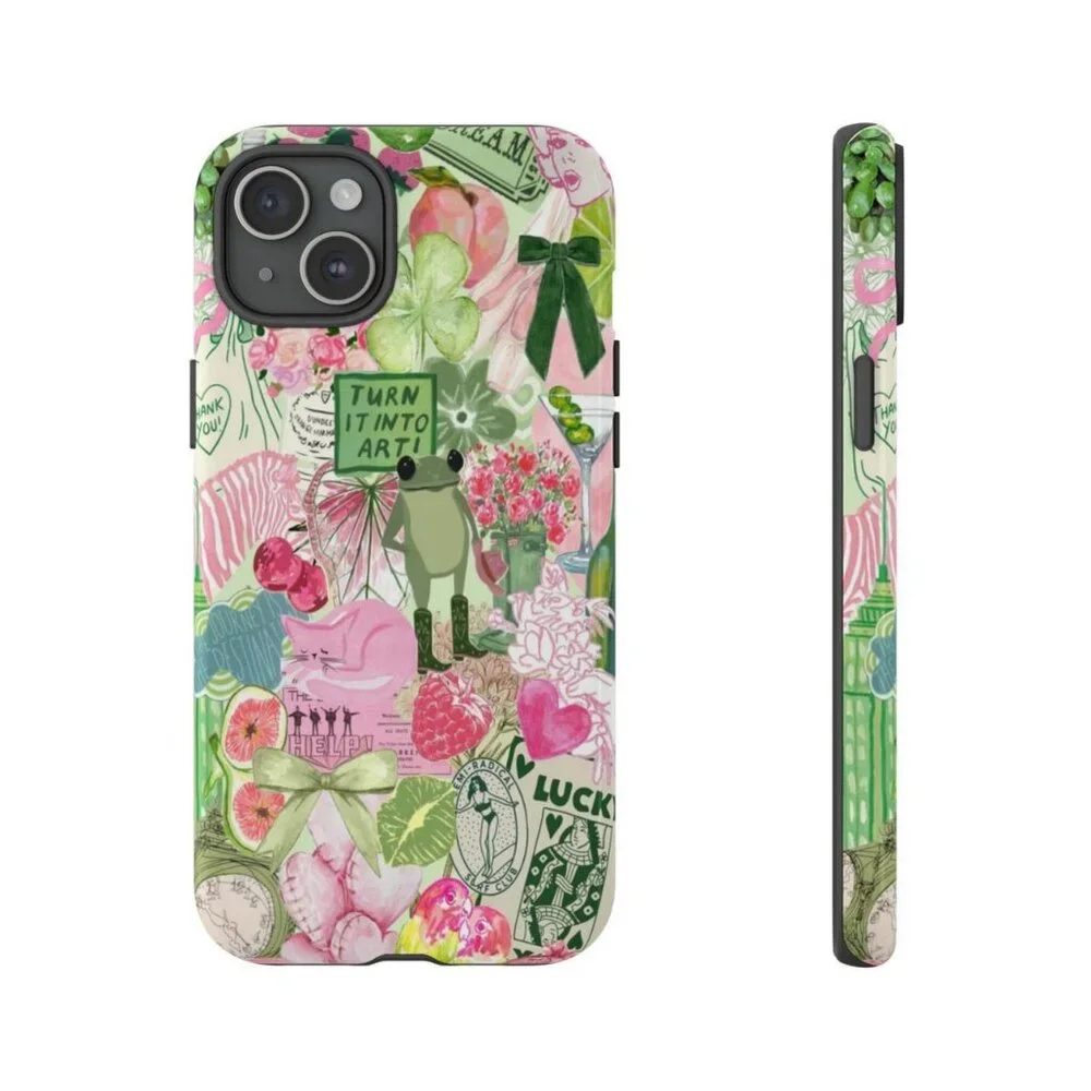 Green Frog Collage Phone Case